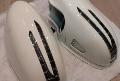 TWO ARROW LED WHITE DOOR MIRROR COVERS FOR 2005-2009 MERCEDES BENZ W221 S-CLASS