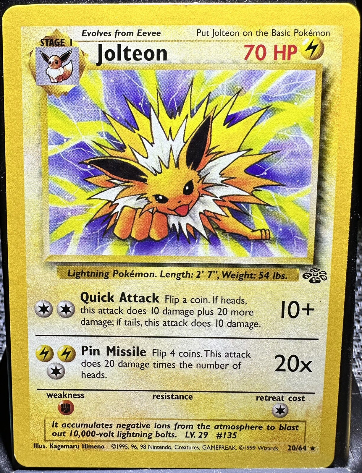 Pokemon Card - Jolteon Jungle 20/64 Rare NM