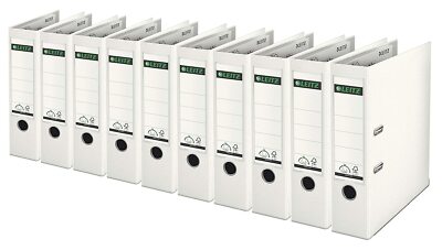 10x Leitz 1010 Qualitäts-Ordner Plastik breit, mit patentierter 180º Tec. weiß