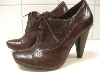 RETRO VICTORIANA SCHUHE BOOTIES HEELS BROGUES 3 36 Schnürsenkel Leder Steampunk BERTIE