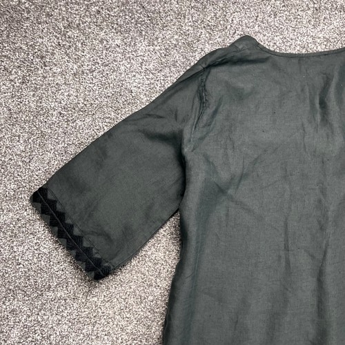 Vestido midi griego arcaico Kori de lino talla 8 UK 4US S caftán boho bordado - Imagen 13 de 17