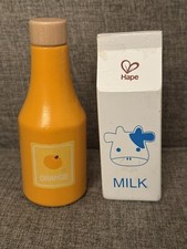 Hape Healthy Basics Kids Wooden Play Kitchen Accessories Food Milk Orange Juice