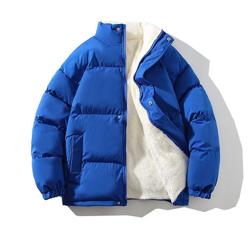 Men Fleece Lined Puffer Jacket Quilted Padded Loose Casual Winter Warm Coat Zip - Picture 14 of 17