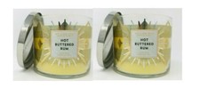 Bath & Body Works Hot Buttered Rum 3 Wick Scented Candle 14.5 oz - Lot of 2