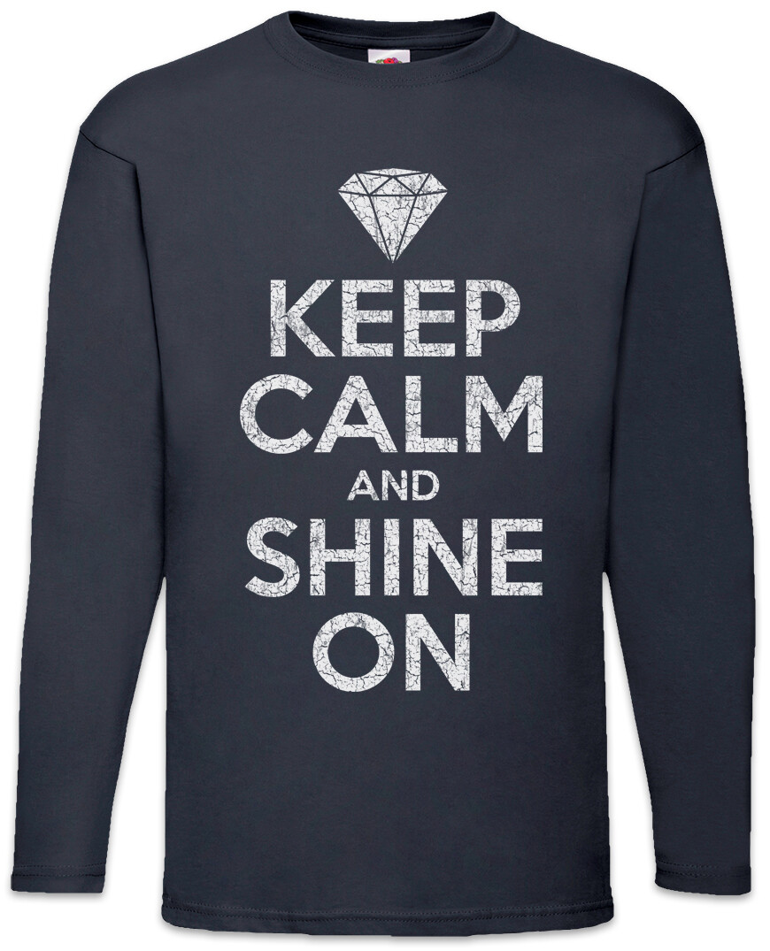 ALTRA T shirt uomo maniche lunghe Keep Calm And Shine On diamante gioielli gioielli