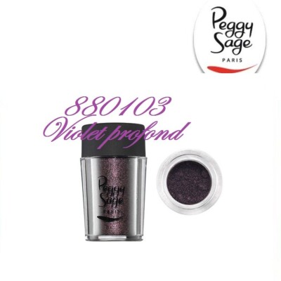 Fard à Paupières Pailleté PEGGY SAGE Violet Profond - Neuf, 3g, Hypoallergénique, Made In France