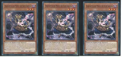 YU GI OH 3x ANARCHISTISCHER MÖNCH DER SECHS SAMURAI ROTA-DE019 COMMON 1.AUFLAGE
