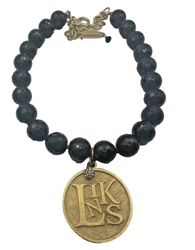 Cerese D Designer Signed Black Glass Necklace 20" long