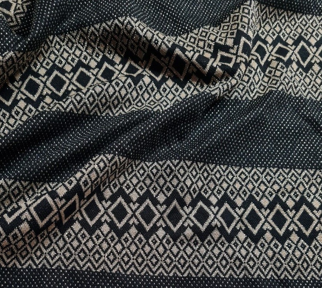 Knit Jersey Fabric Gold Shiny Black Colour 55" Wide Sold By Metre eBay