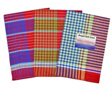 Cotton Gamcha Soft Thin Bath Towel Multicolour XXL Set of 3 For Men Women