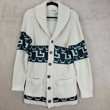 Montgomery Ward Mens Cardigan Sweater Big Lebowski Style Vintage Size Smedium