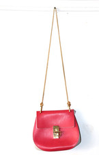 Chloe Women's Pink Ivory Drew Crossbody Bag Chain Strap Leather Flap Bag $1850