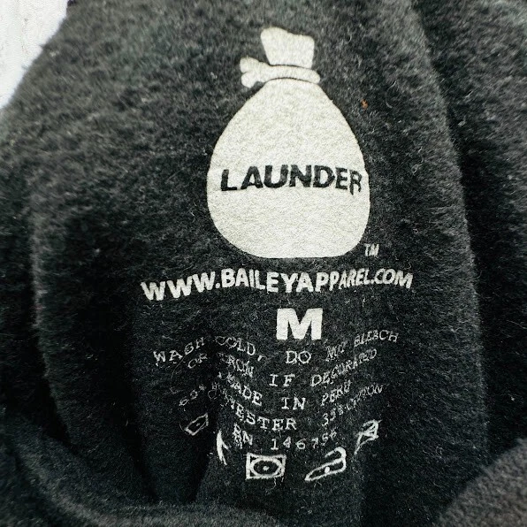 VETEMENTS Felpa con cappuccio Baily Apparel Launder Hustle Bear Arm Spell Out nera taglia media