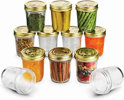 Bormioli Rocco Quattro Stagioni set of 12 Clear Airtight Mason Jars, 10.75 Oz