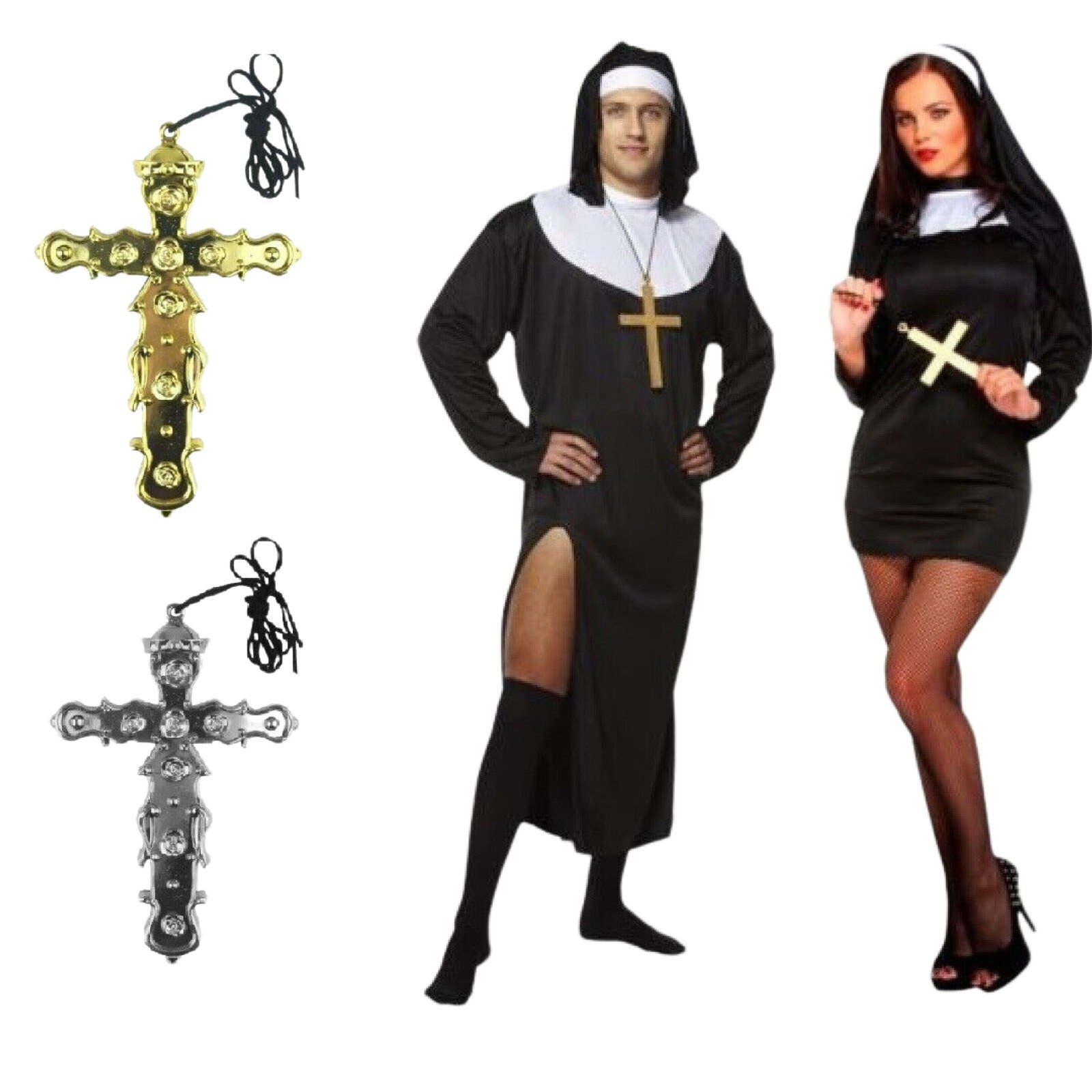 Male Nun / Sexy Nun Costume & Cross Fancy Dress Ladies Girls Zombie — free download