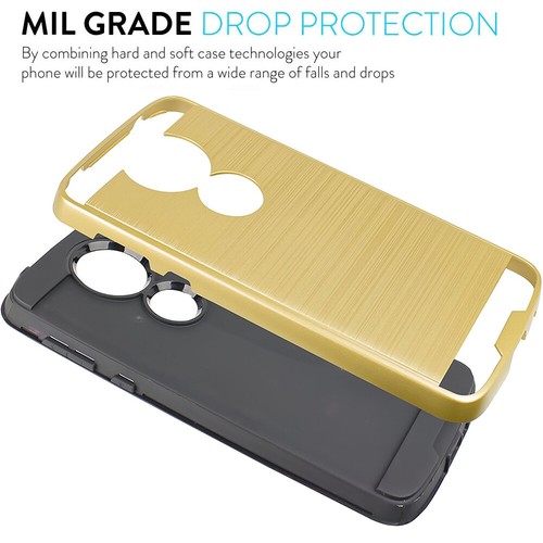 Funda protectora cepillada resistente a impactos para Motorola Moto E4 Plus + Protector de pantalla - Imagen 15 de 27