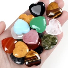 10pcs Heart Shaped Healing Crystals Natural Multi-Color Polished Gemstones Gift