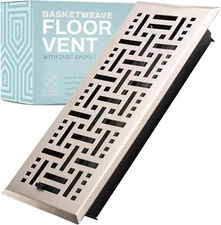 Basketweave Floor Vent Cover Floor Register with Mesh Cover Trap Heat and Air