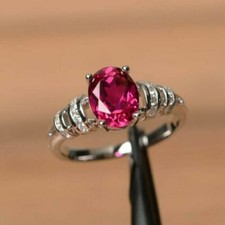 Unique Design 2.32TCW Pink  Whit CZ Women's Engagement Ring In Solid 935 Silver