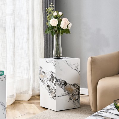 Modern white MDF + sticker material,cube fashion texture design coffee table,sui
