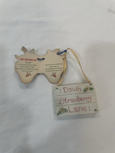 Vintage 1995 Enesco Cherished Teddies Down Strawberry Lane - Picture 3 of 6