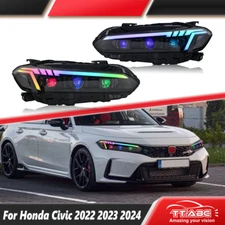 TT-ABC For 2022-2024 Honda Civic 11th Gen Headlights RGB LED Head Lamp Assembly