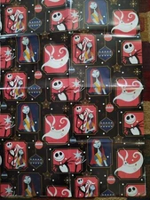 Nightmare Before Christmas Gift Wrap Sheet 20 By 30 Inches Hallmark Jack/Susie