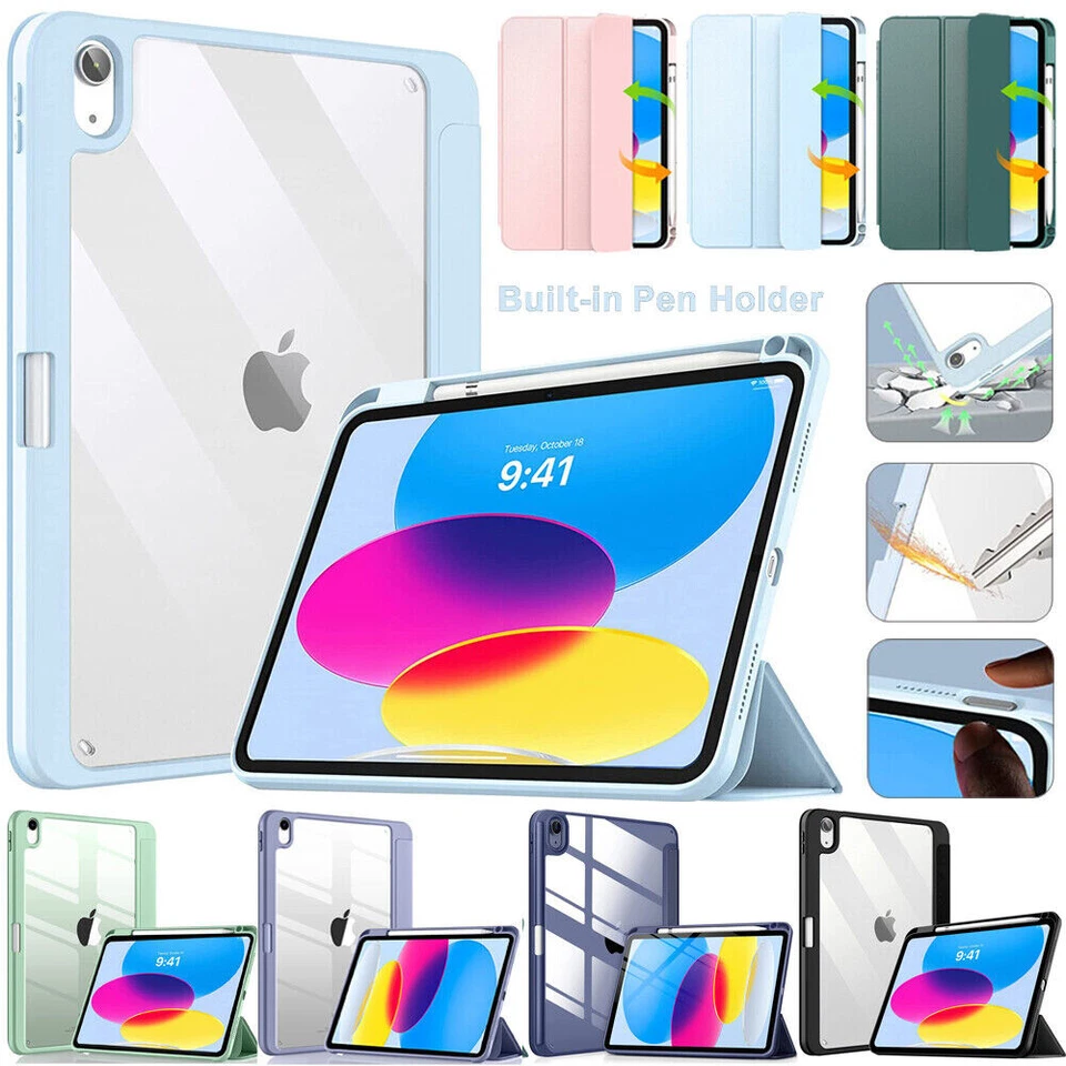 Smart Case For iPad 10th 9th 8th Air 5/4 Pro 11 Stand Cover With Pencil Holder - Image 2 of 4