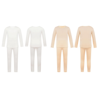 Kids Girl's Pullover And Pantyhose Skinny Sleepwear Fleece-Lined Pajamas Set