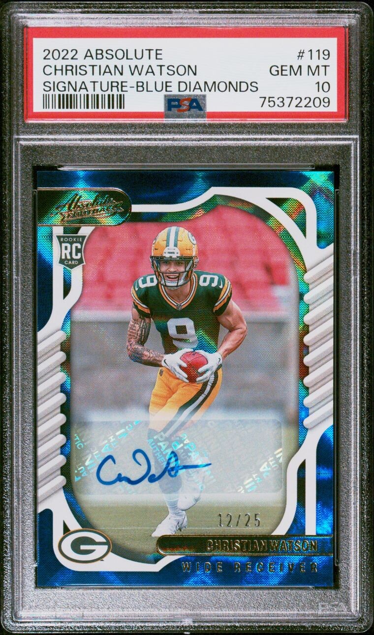 Christian Watson Panini Absolute #119 Signature-Blue Diamonds