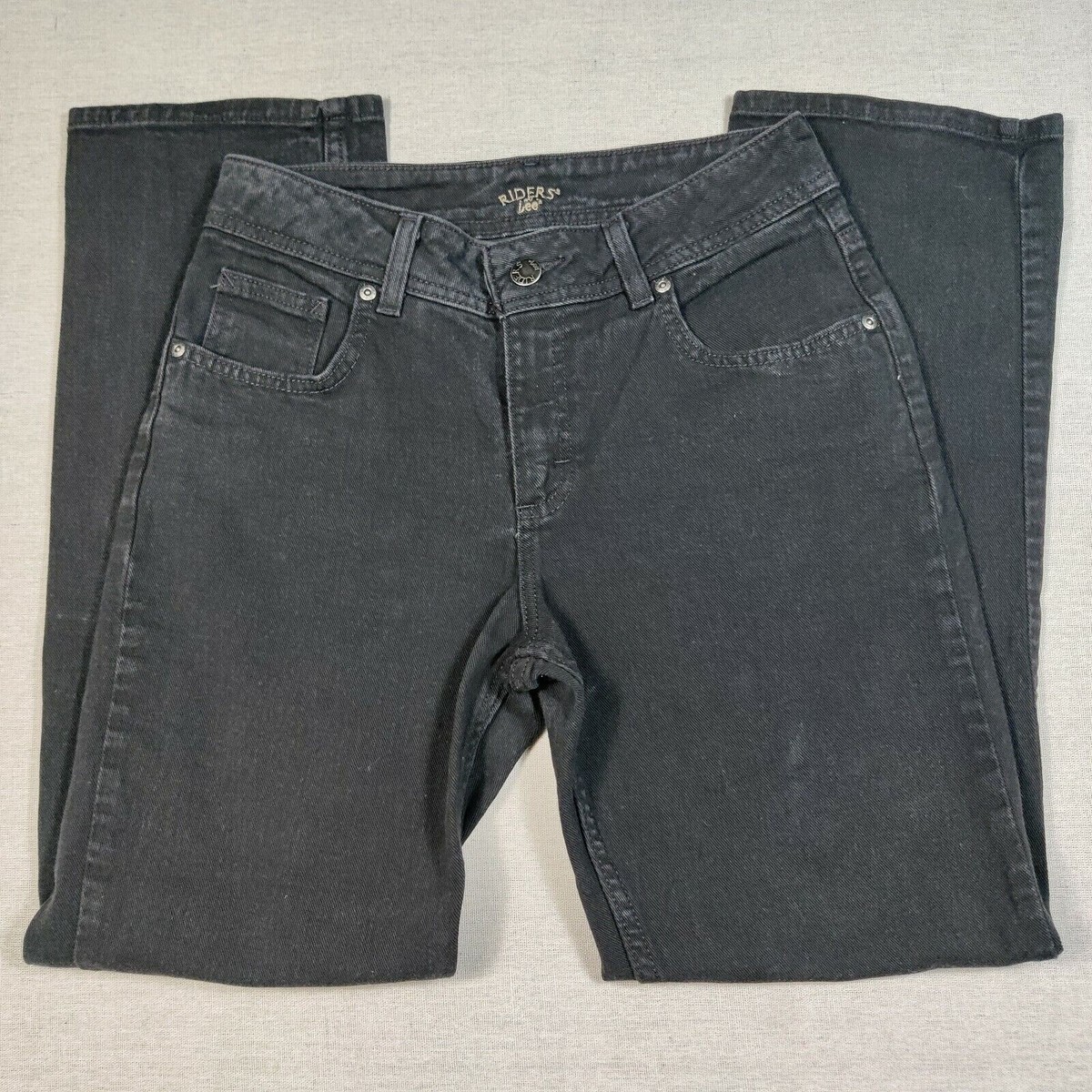 Riders by Lee Women's Black Denim Straight Leg Jeans sz Petite