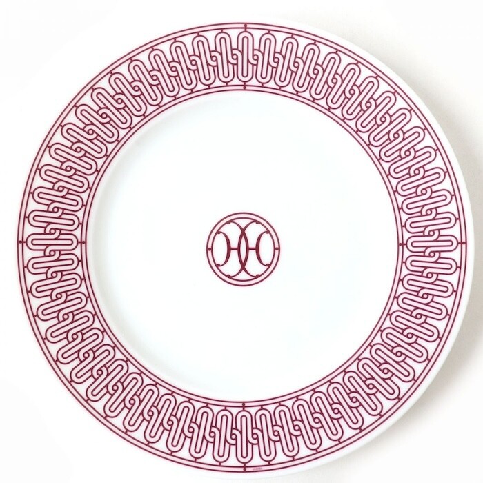 Hermes Dessert Plate H Deco Red Tableware Dish 2 set Dinner Tray