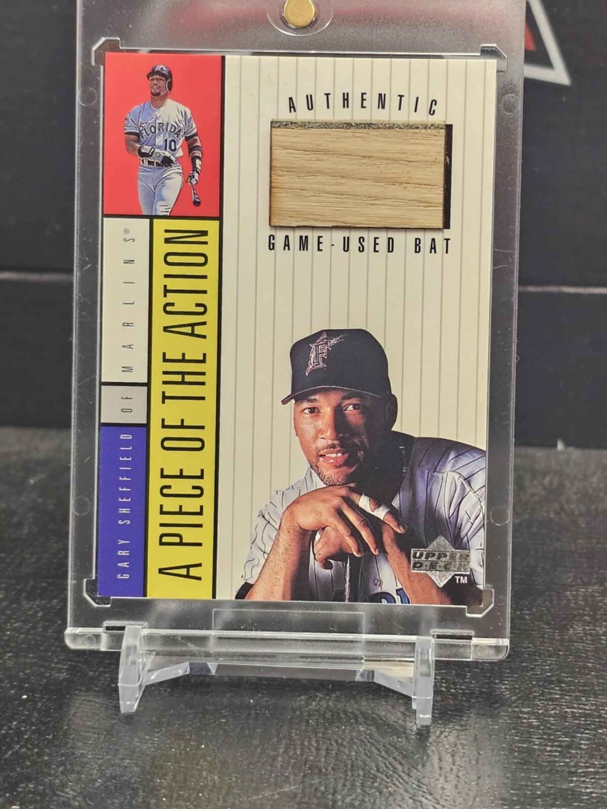 1998 UPPER DECK "PIECE OF THE ACTION" GAME USED BAT GARY SHEFFIELD