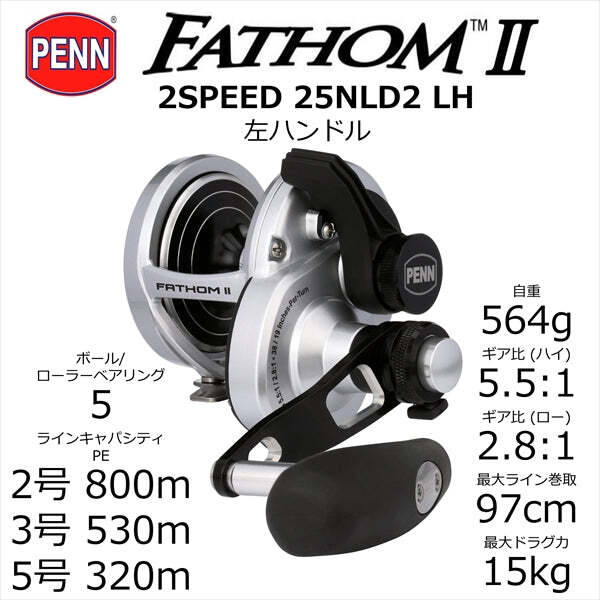 PENN Fathom II 2speed 25NLD2 LH (Left Handle) | eBay