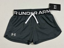 New Under Armour Size Small Girls Play Up Shorts Gray Youth 1363372