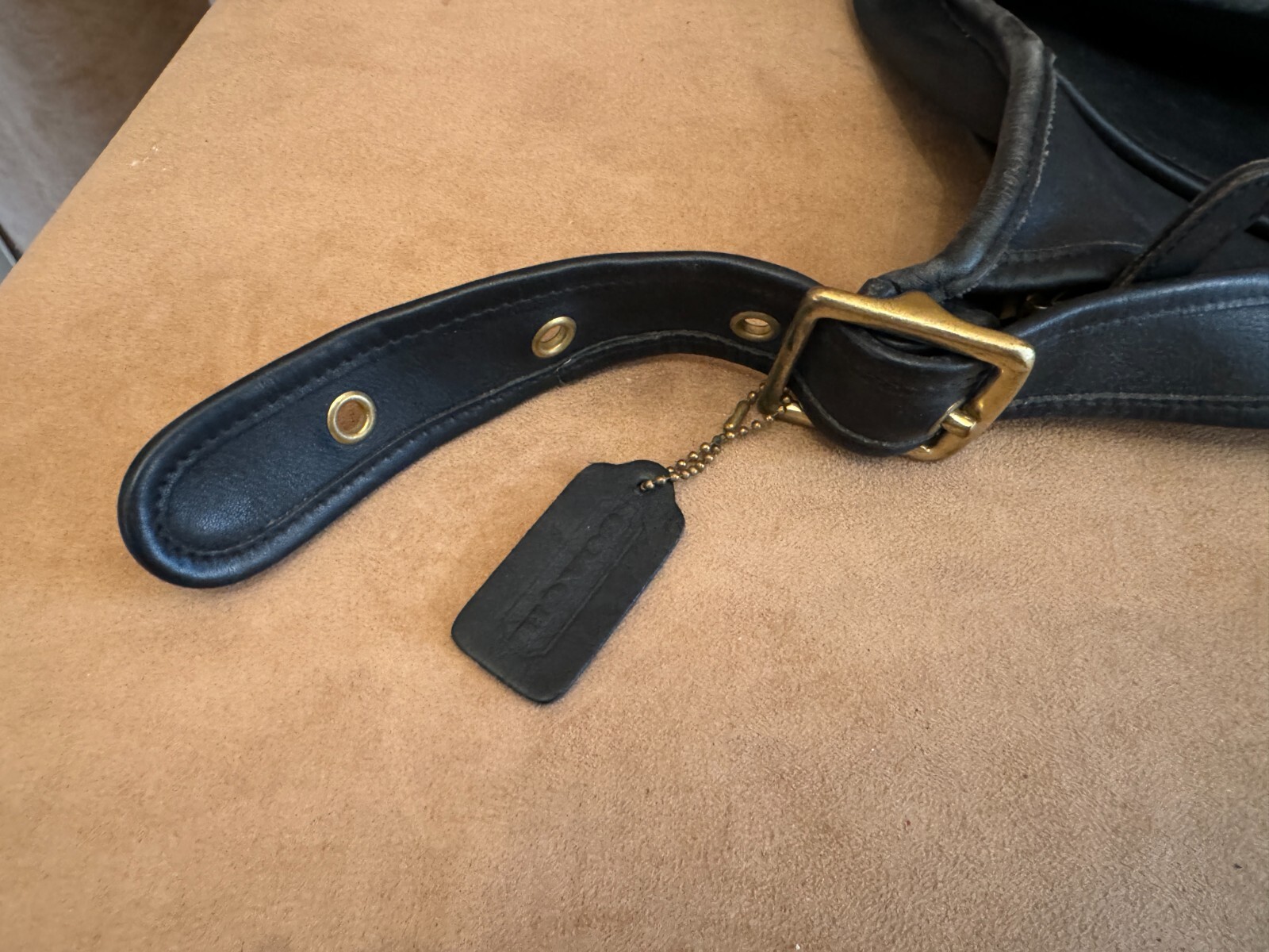 Vintage COACH Janice Saddle Bag 9966 Black adjustable strap w hangtag Bag image 4