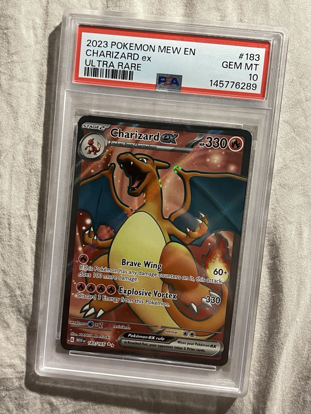 Pokemon Charizard ex 183/165 SV 151 Holo Ultra Rare English PSA 10 2023