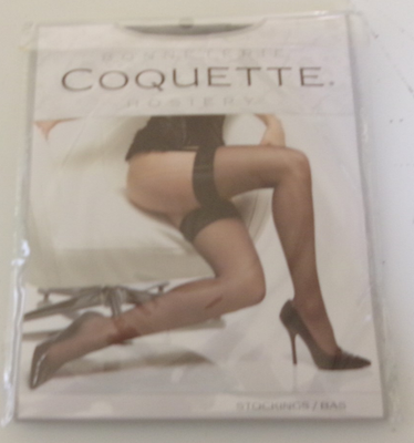 Coquette Sheer Thigh High Stockings One Size Fits Most for use garter belts  1726