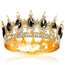 Aprince Tiara Crowns for Women Crystal Queen Crown Princess Gold Black