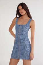Nastygal Light Wash Mini Dress Womens Going Out Dresses