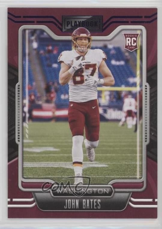 2021 Panini Playbook Rookie Purple John Bates #180 Rookie RC 1b9b