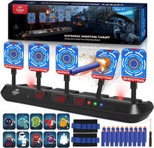 Nerf Target Set, 5 Electronic Digital Targets for Nerf Guns, Auto-Reset, Scoring