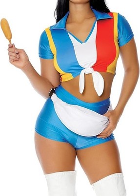 NWT Forplay Womens M/L Stick With It Sexy Fast Food Employee Costume