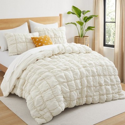 Ultra Soft 3D Marshmallow Comforter Set Textured Cloud Quilt Bedding w/ Shams