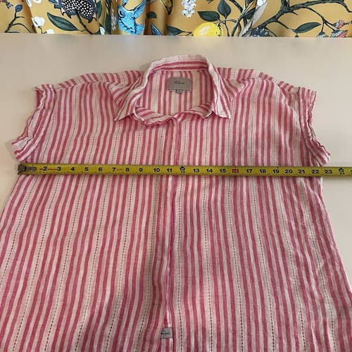 RAILS Jamie Kokomo Camicia a Righe Rosa Donna Tg Xl Leggera Spiaggia Casual - Foto 6 di 7