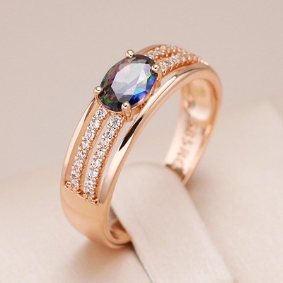 Luxus Ring 585er Rolled Roségold Walzgold Mystic Zirkonia Geschenkbox inklusive