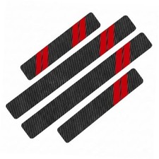 Door Sill Decal Protectors, PU Anti-scratch Door Sill Protection 4 PCS Red