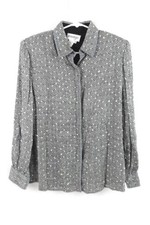 Vintage Anage Sequined Chevron Blazer Jacket Women's M Black Grey 100 Rayon