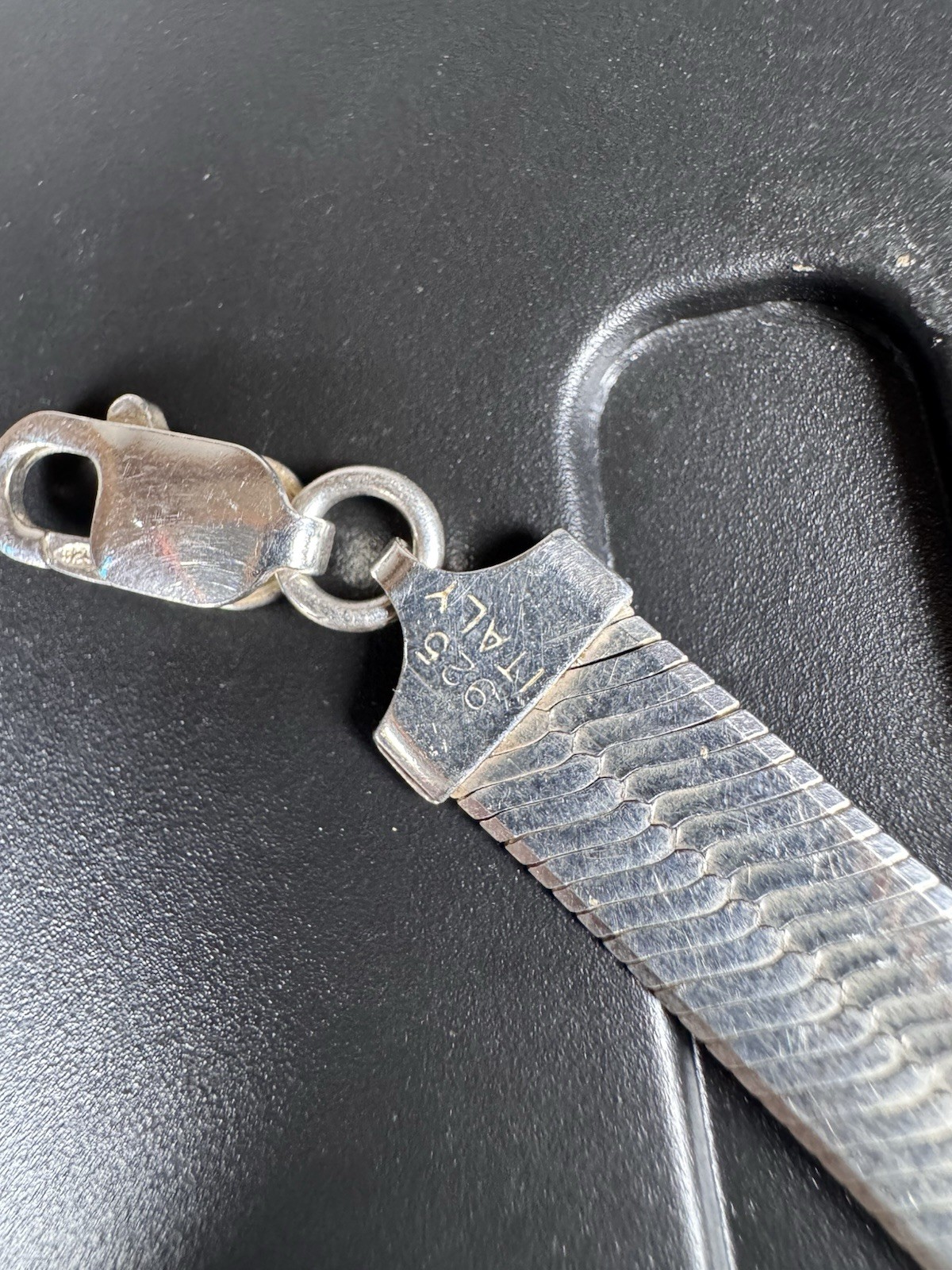 Herringbone Link Bracelet 8” Solid Sterling Silve… - image 2