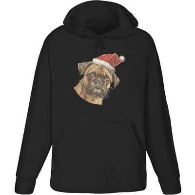 'Brussels Griffon Dog Wearing Santa Hat' Adult Hoodie (HO058670)